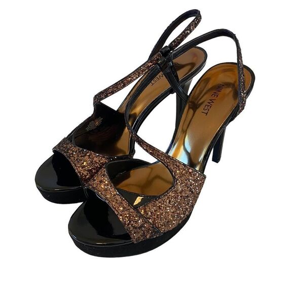 Nine West Sin City Sparkly Black Stilettos w/ Copper Sequins. Sexy & Fun! - Picture 1 of 8